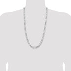 Sterling Silver Rhodium-plated 9mm Figaro Chain