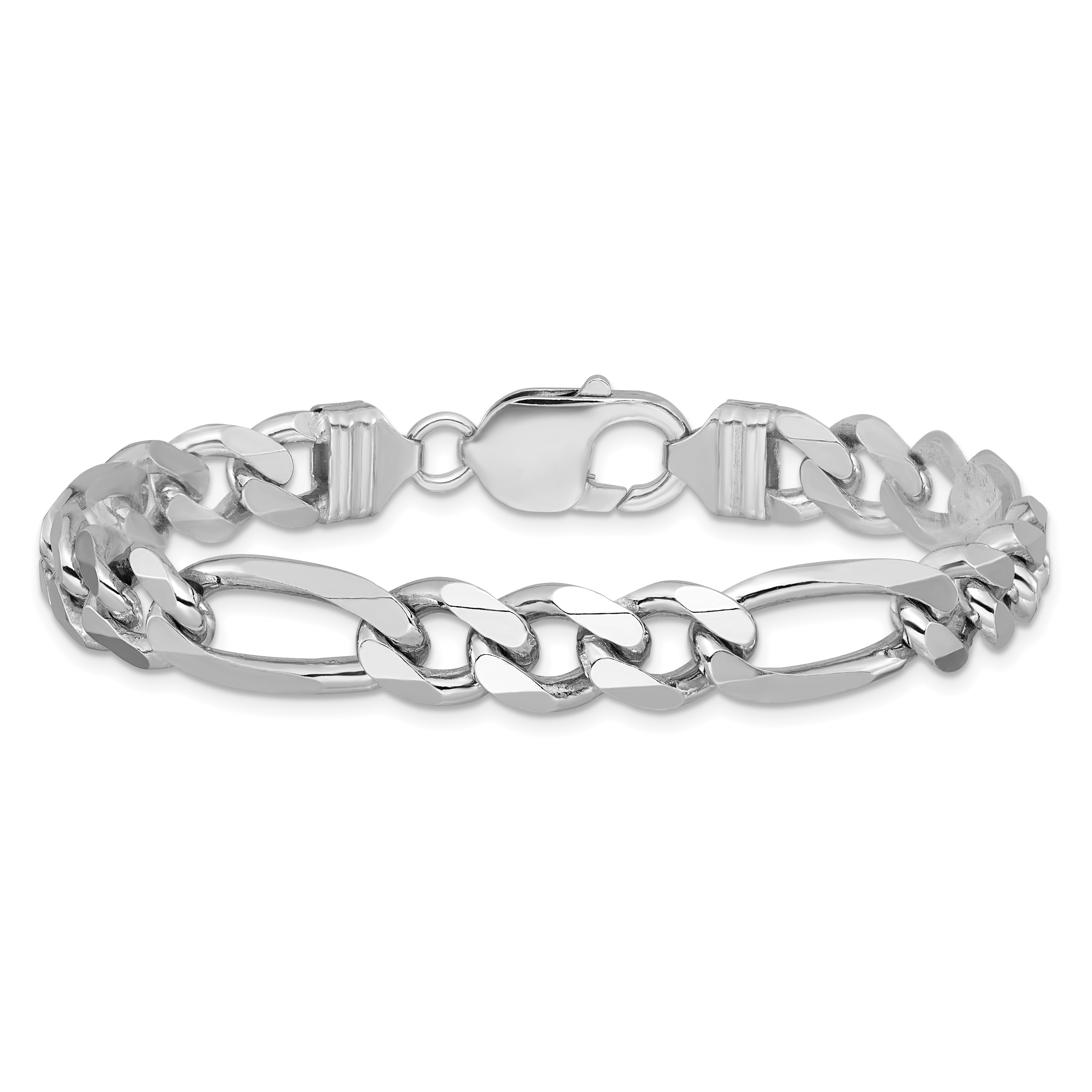 Sterling Silver Rhodium-plated 9mm Figaro Chain