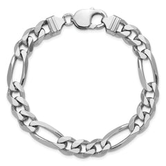 Sterling Silver Rhodium-plated 9mm Figaro Chain