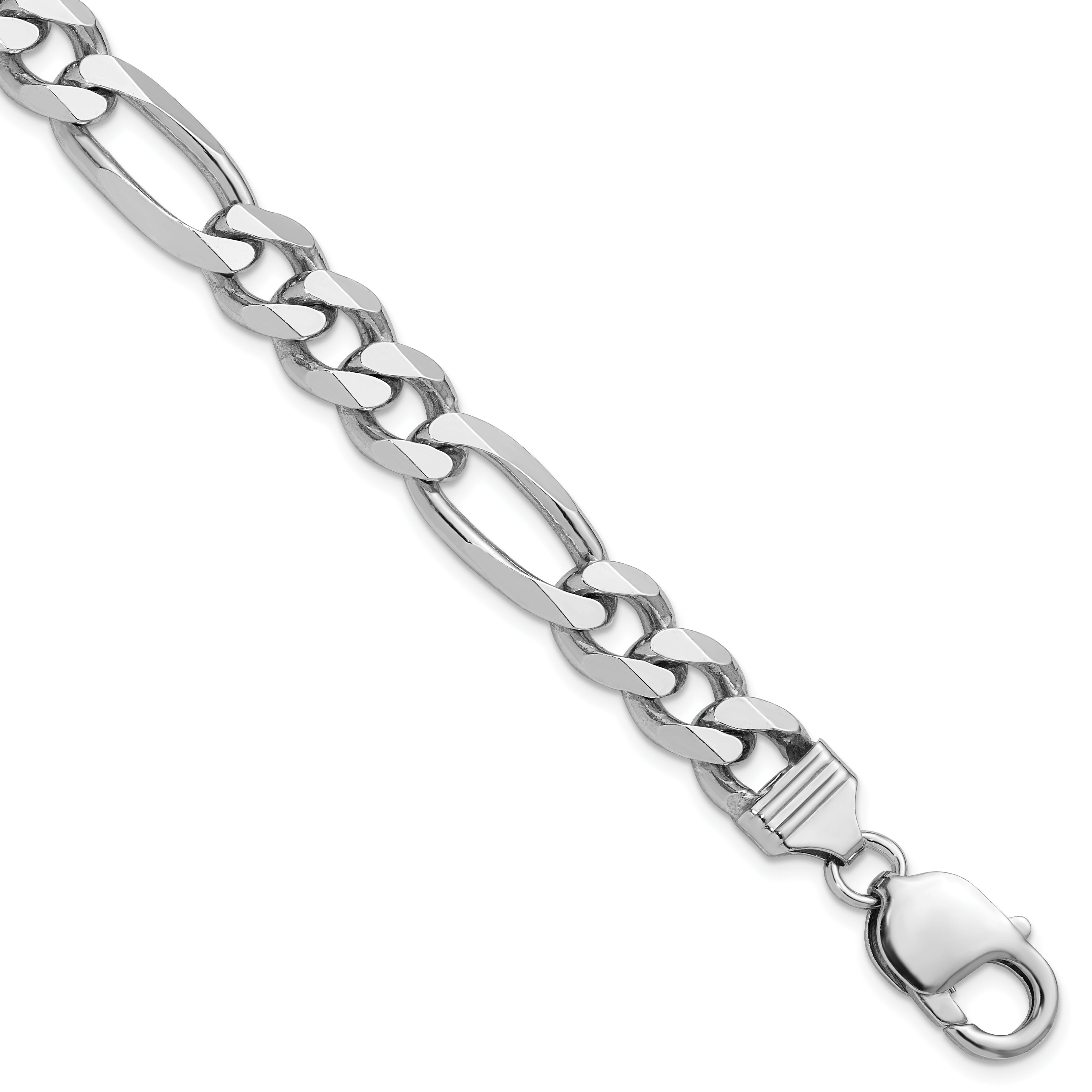 Sterling Silver Rhodium-plated 9mm Figaro Chain Main image