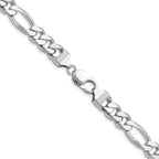 Sterling Silver Rhodium-plated 10.2mm Figaro Chain