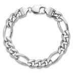 Sterling Silver Rhodium-Plated Figaro Chain Necklace 10.2mm