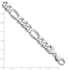 Sterling Silver Rhodium-Plated Figaro Chain Necklace 10.2mm