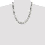Sterling Silver 10.75mm Figaro Chain