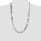 Sterling Silver 10.75mm Figaro Chain
