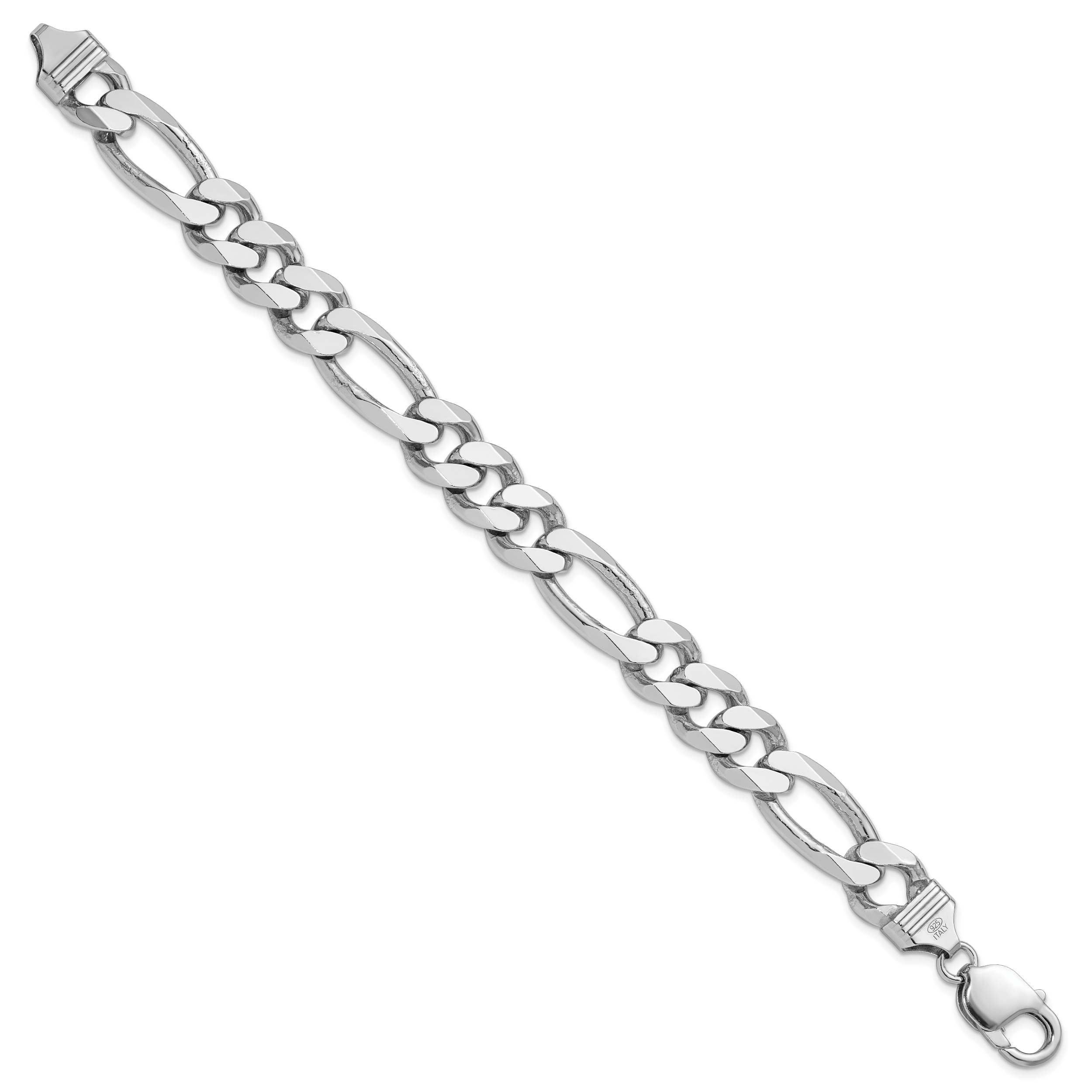 Sterling Silver Rhodium-plated 10.75mm Figaro Chain Secondary image
