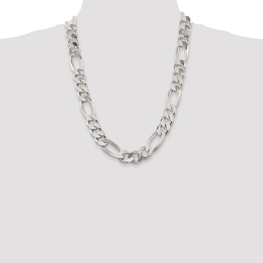 Sterling Silver 15mm Figaro Chain