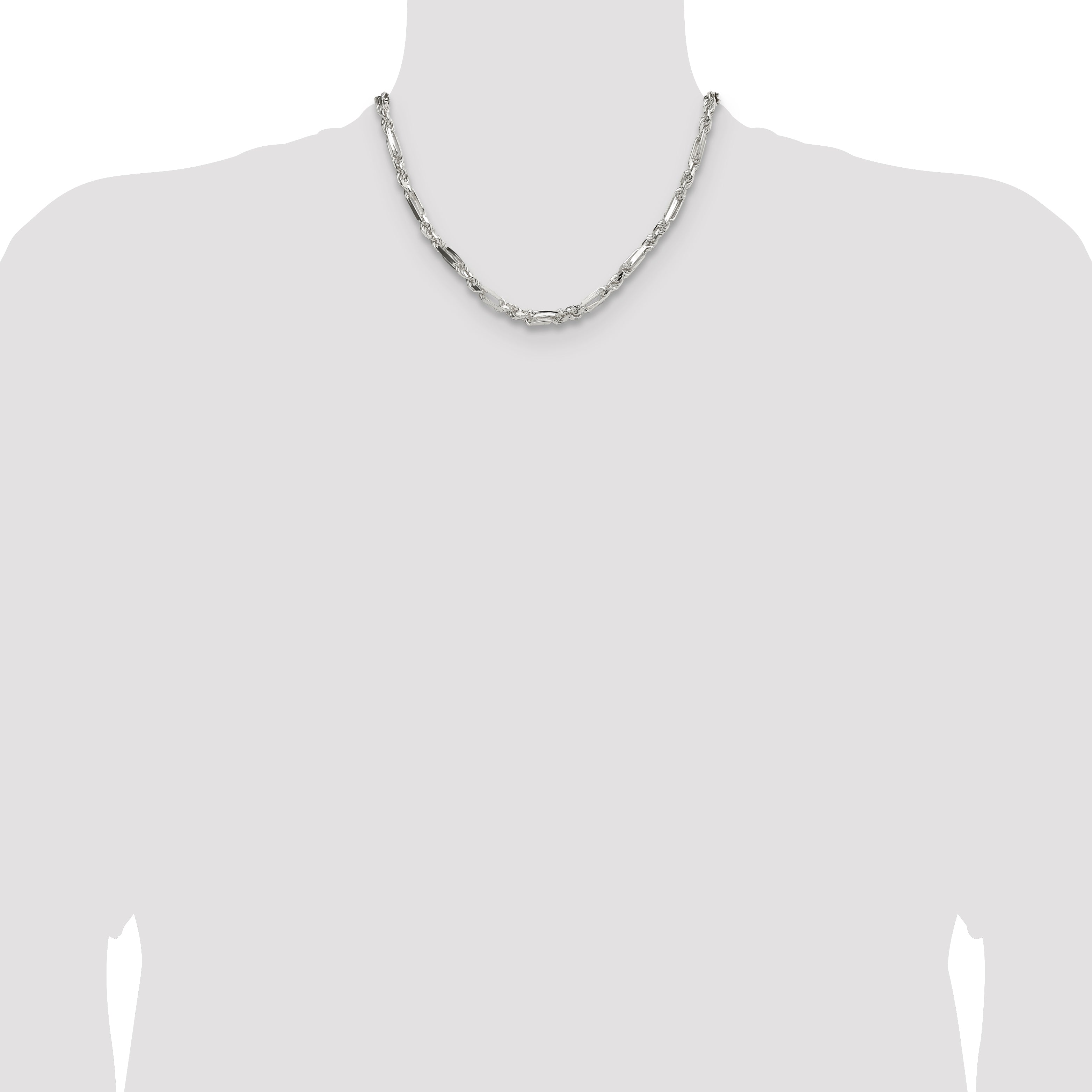 Sterling Silver 4.75mm D/C Figarope Chain