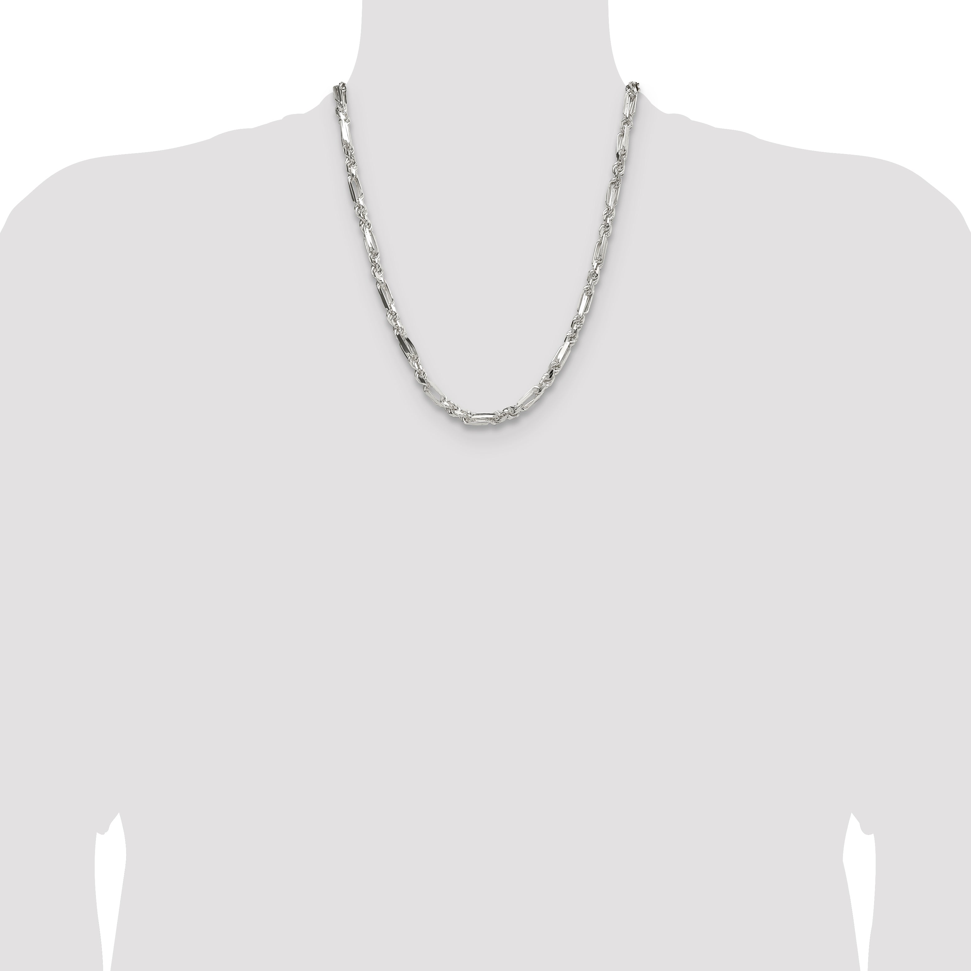 Sterling Silver 4.75mm D/C Figarope Chain
