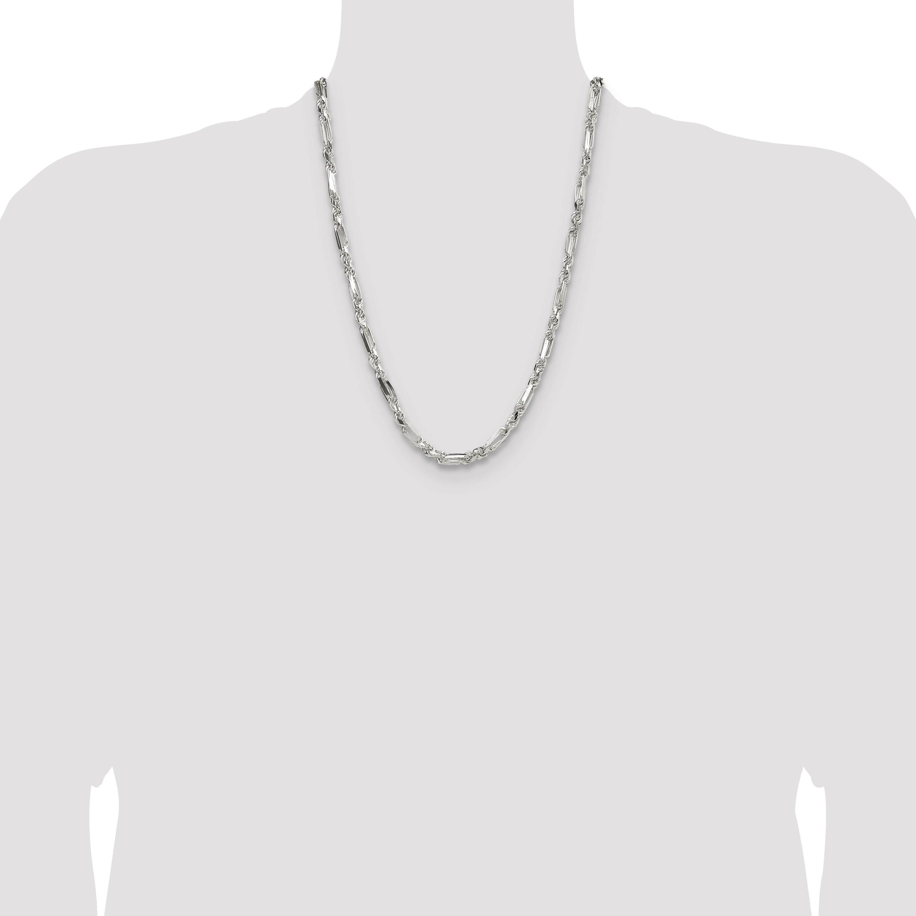 Sterling Silver 4.75mm D/C Figarope Chain