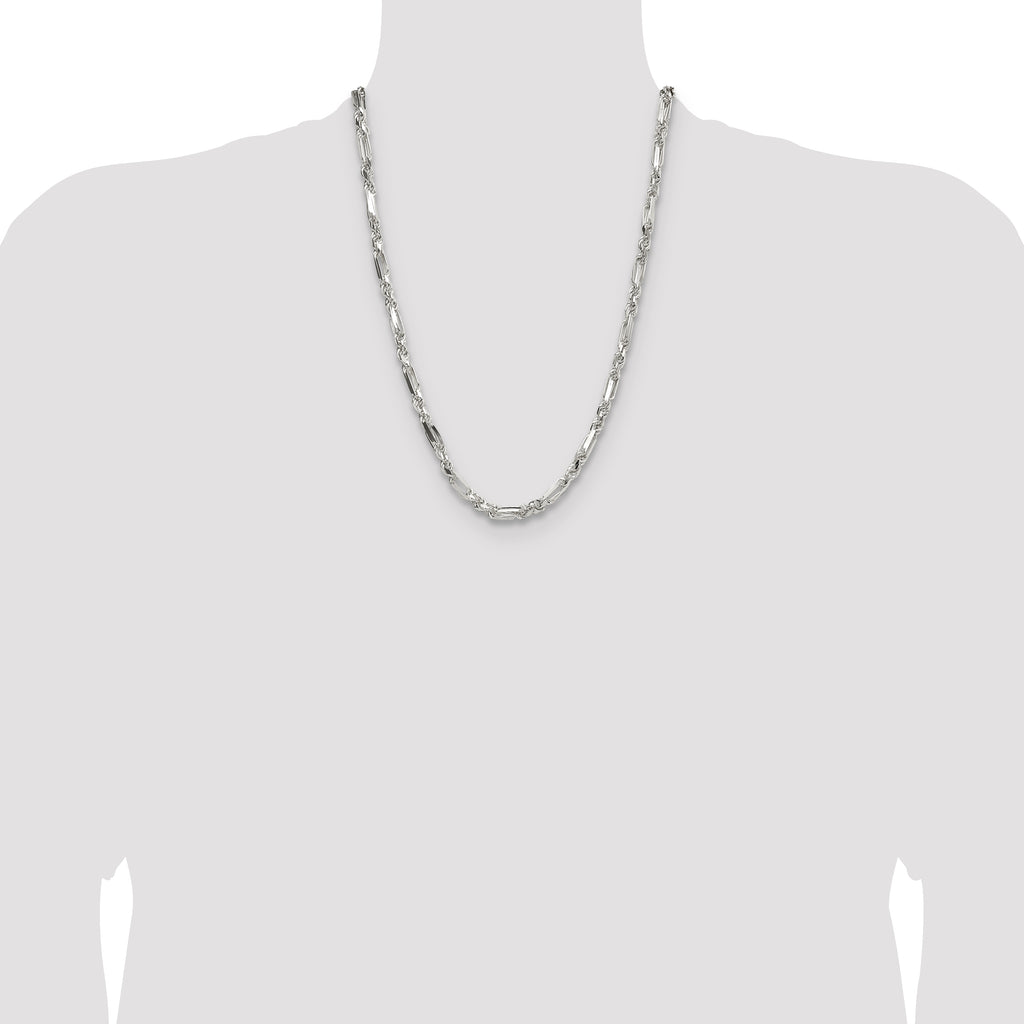 Sterling Silver 4.75mm D/C Figarope Chain
