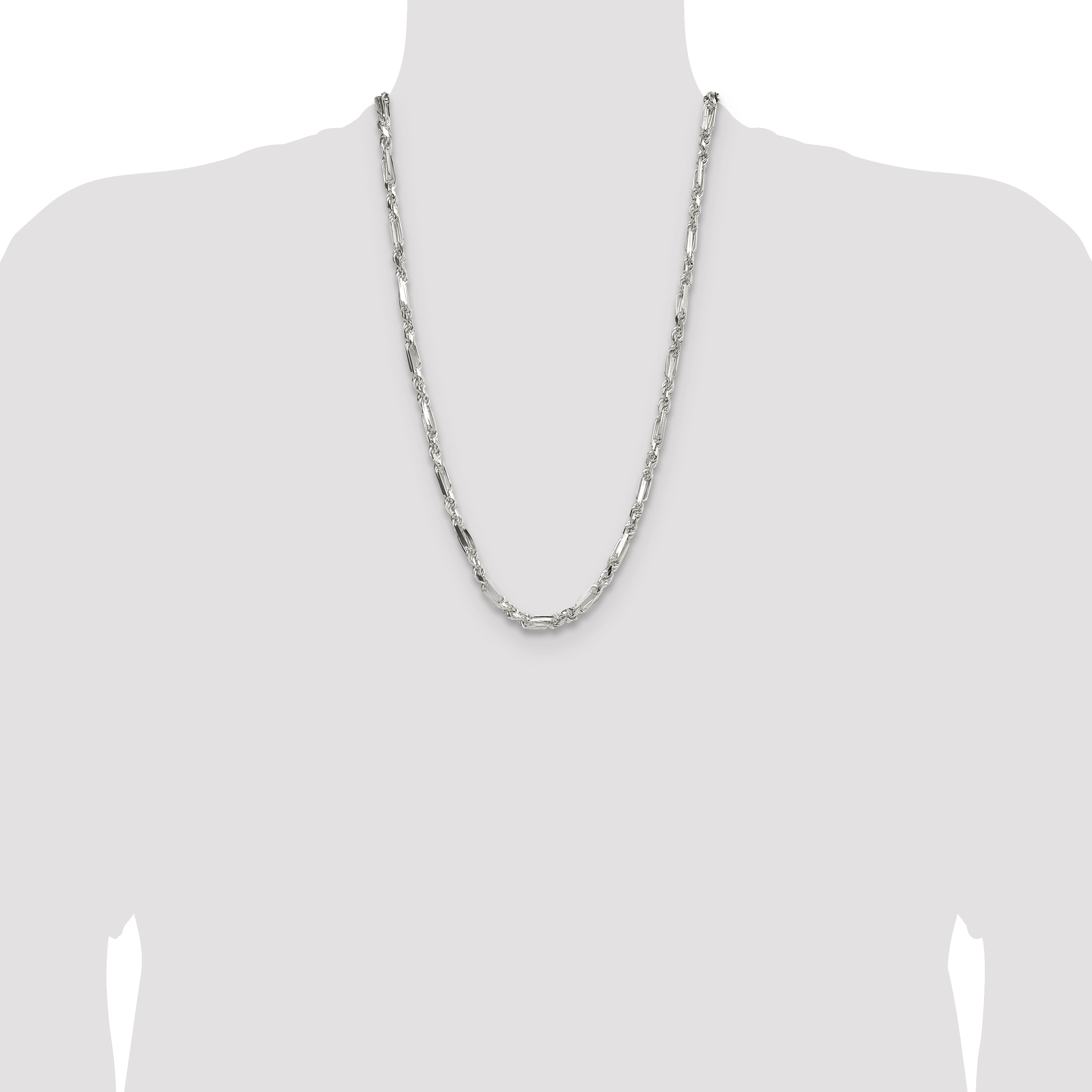 Sterling Silver 4.75mm D/C Figarope Chain