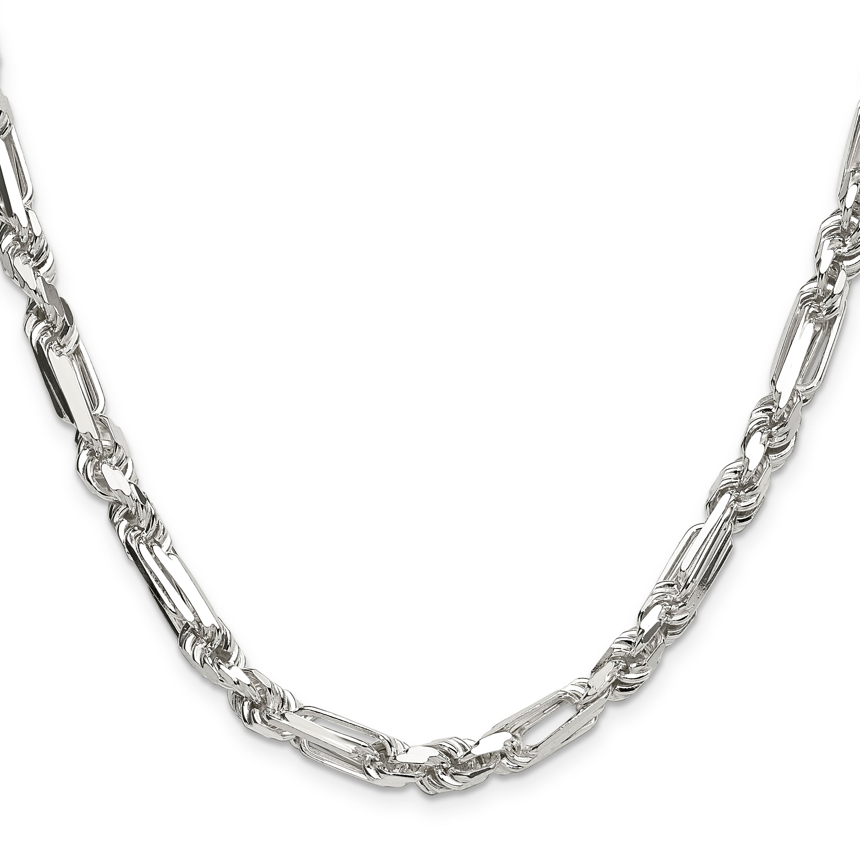 Sterling Silver 6mm D/C Figarope Chain