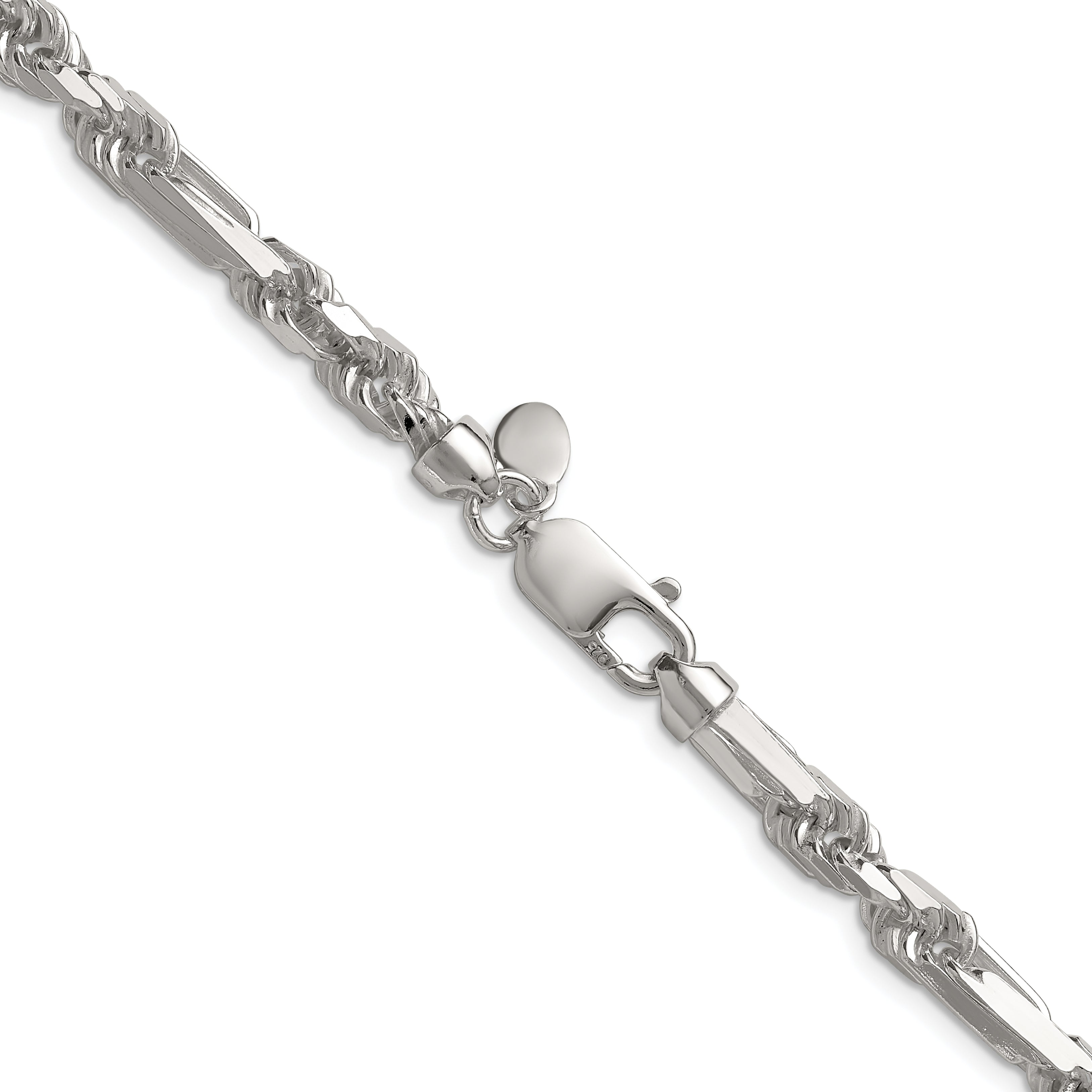 Sterling Silver 6mm D/C Figarope Chain