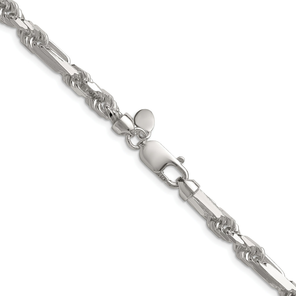 Sterling Silver 6mm D/C Figarope Chain
