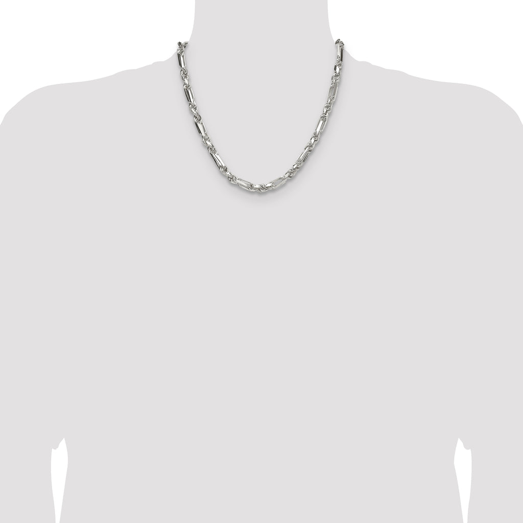 Sterling Silver 6mm D/C Figarope Chain