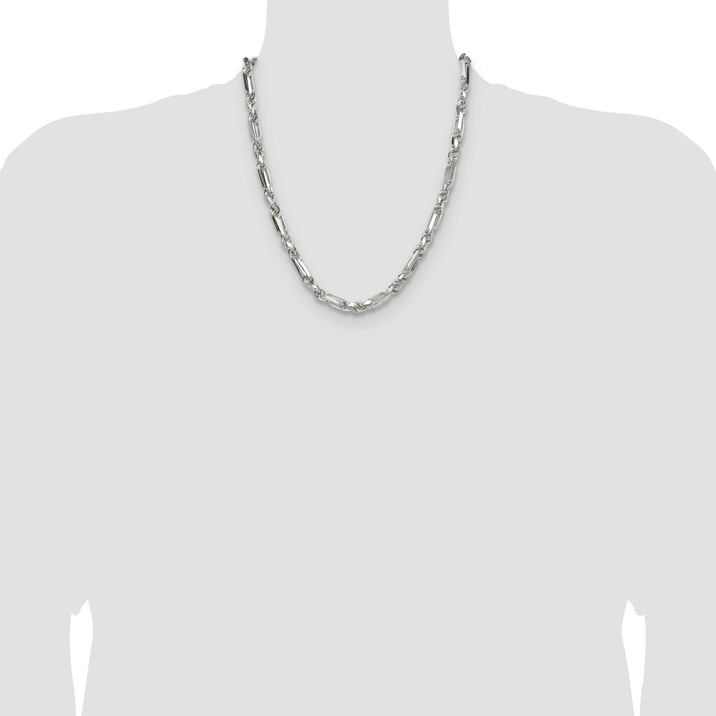 Sterling Silver 6mm D/C Figarope Chain