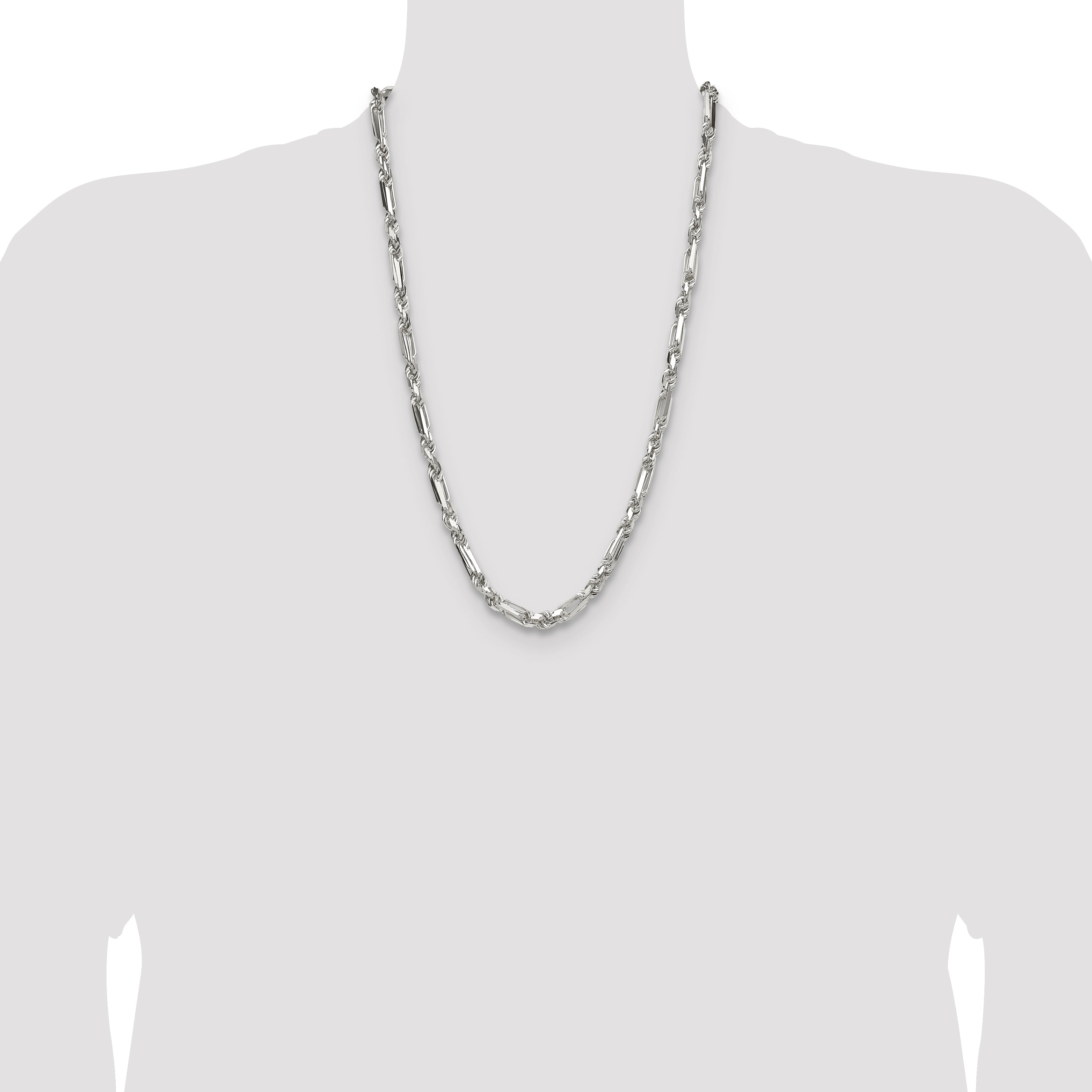 Sterling Silver 6mm D/C Figarope Chain