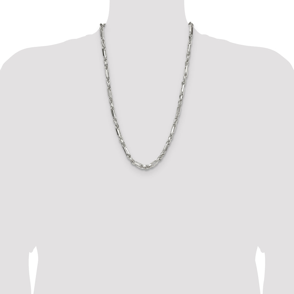 Sterling Silver 6mm D/C Figarope Chain