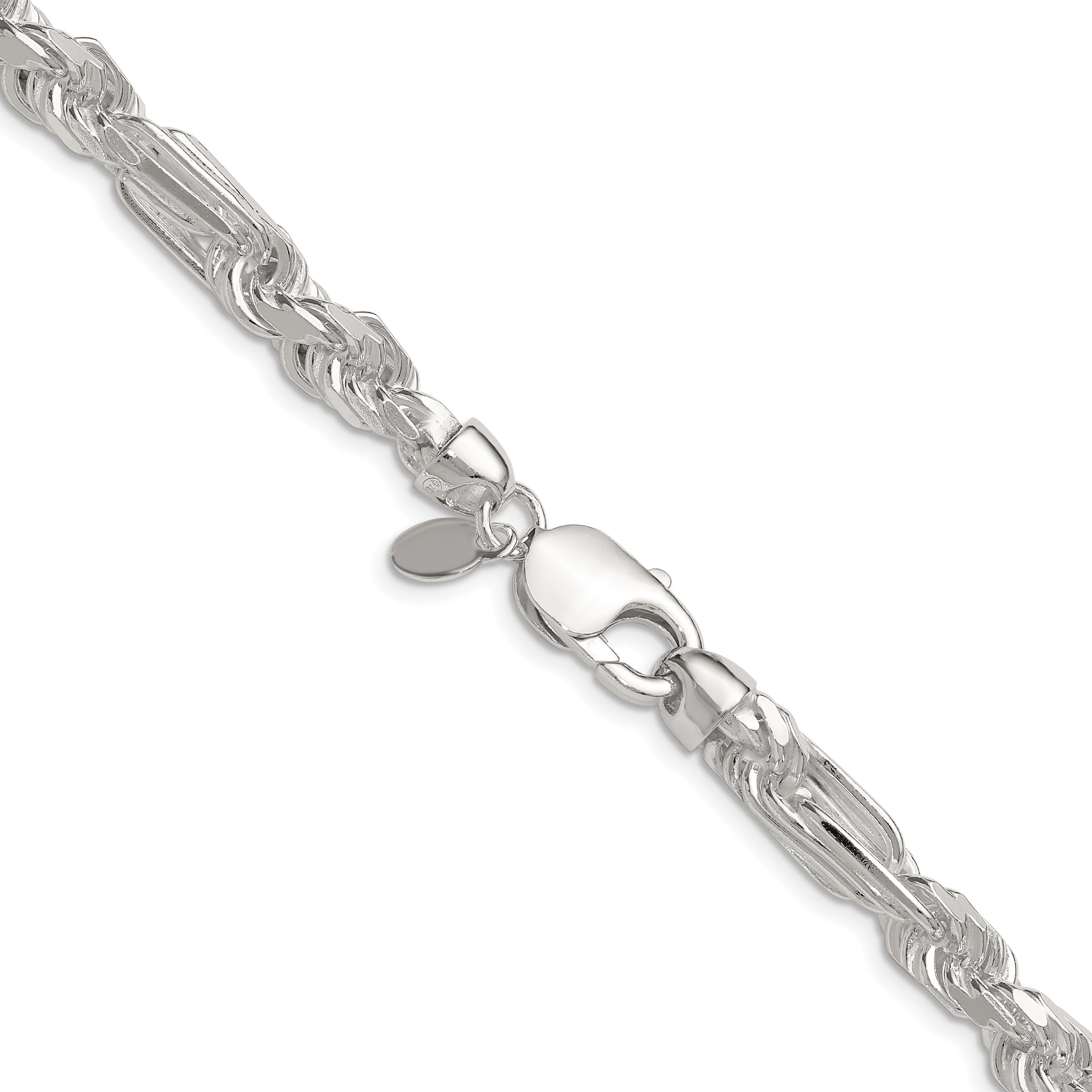 Sterling Silver 7mm D/C Figarope Chain