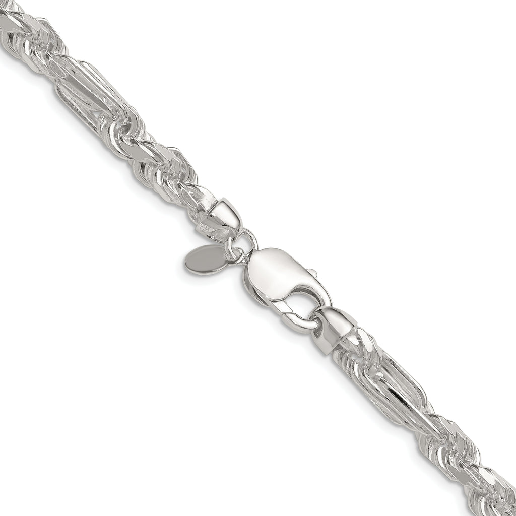 Sterling Silver 7mm D/C Figarope Chain