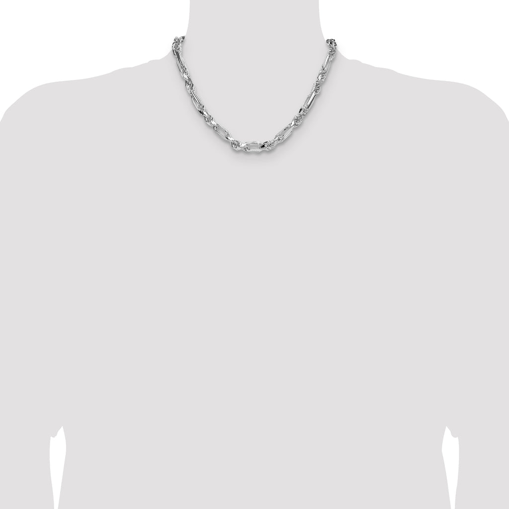 Sterling Silver 7mm D/C Figarope Chain