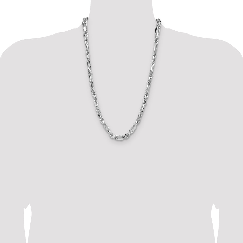 Sterling Silver 7mm D/C Figarope Chain