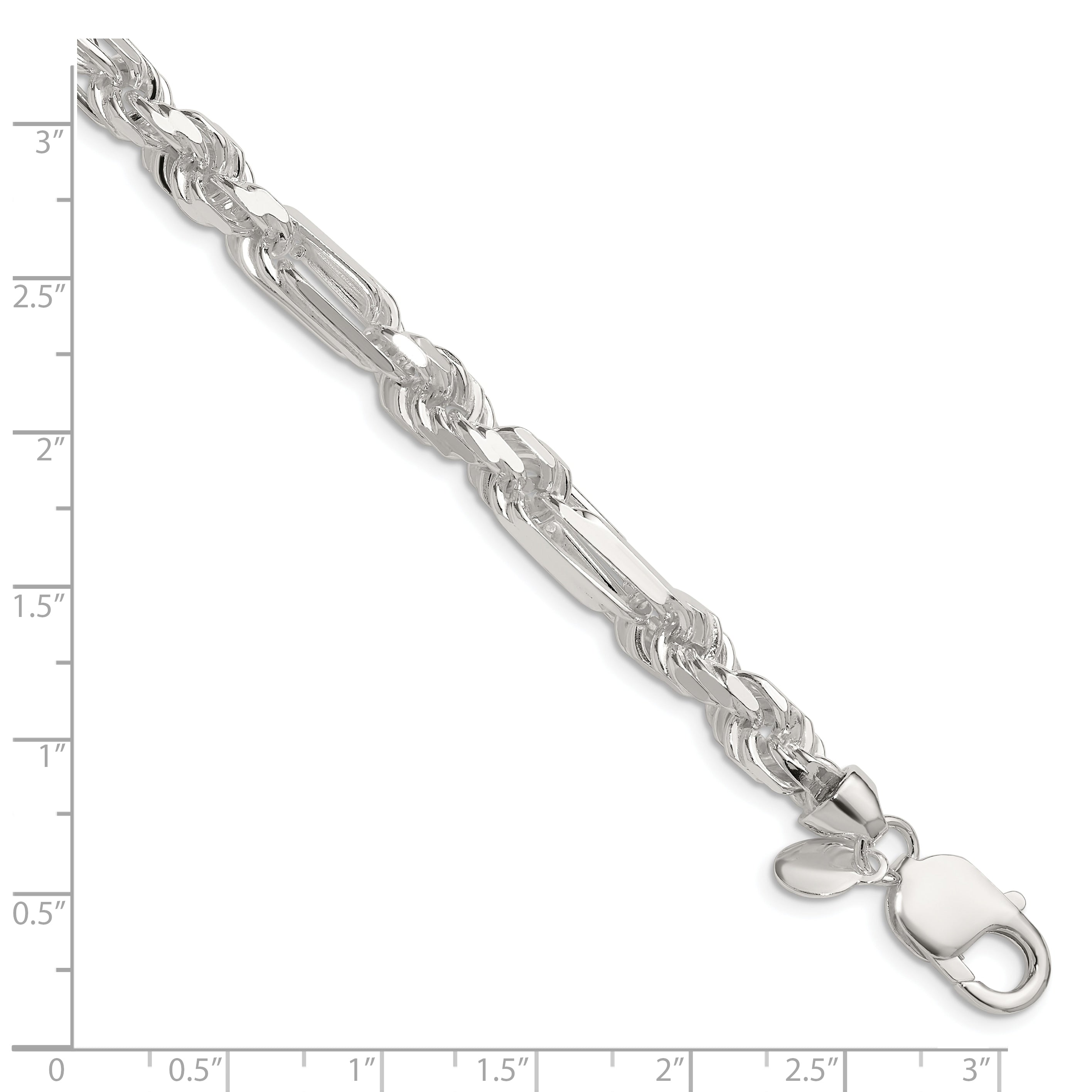 Sterling Silver 7mm D/C Figarope Chain