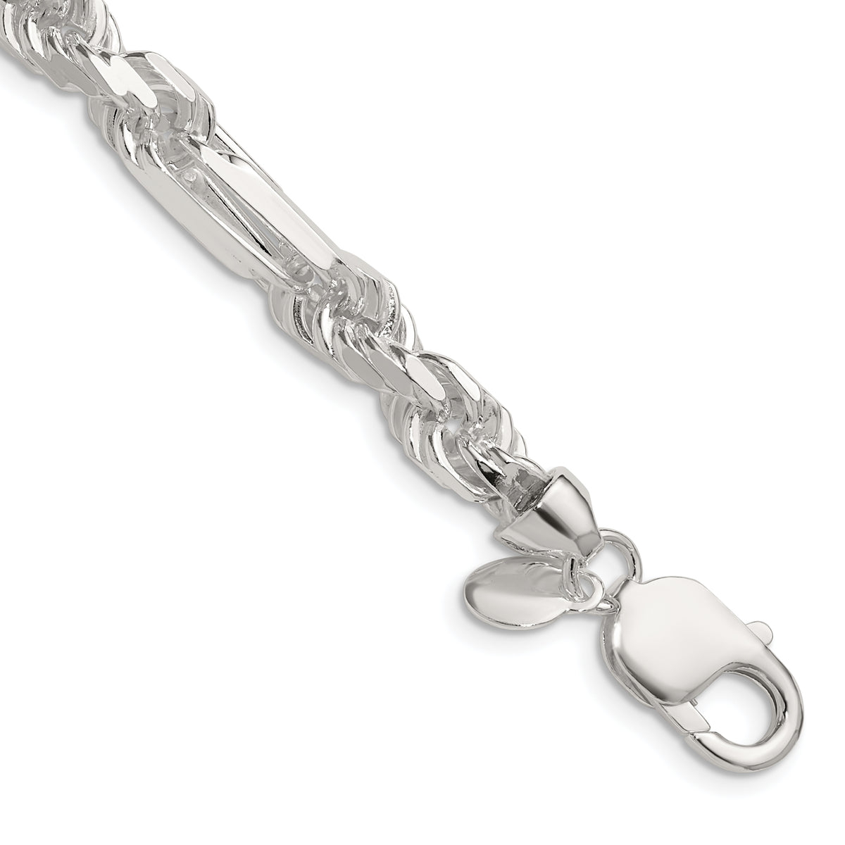 Sterling Silver 7mm D/C Figarope Chain