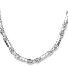 Sterling Silver 8mm D/C Figarope Chain