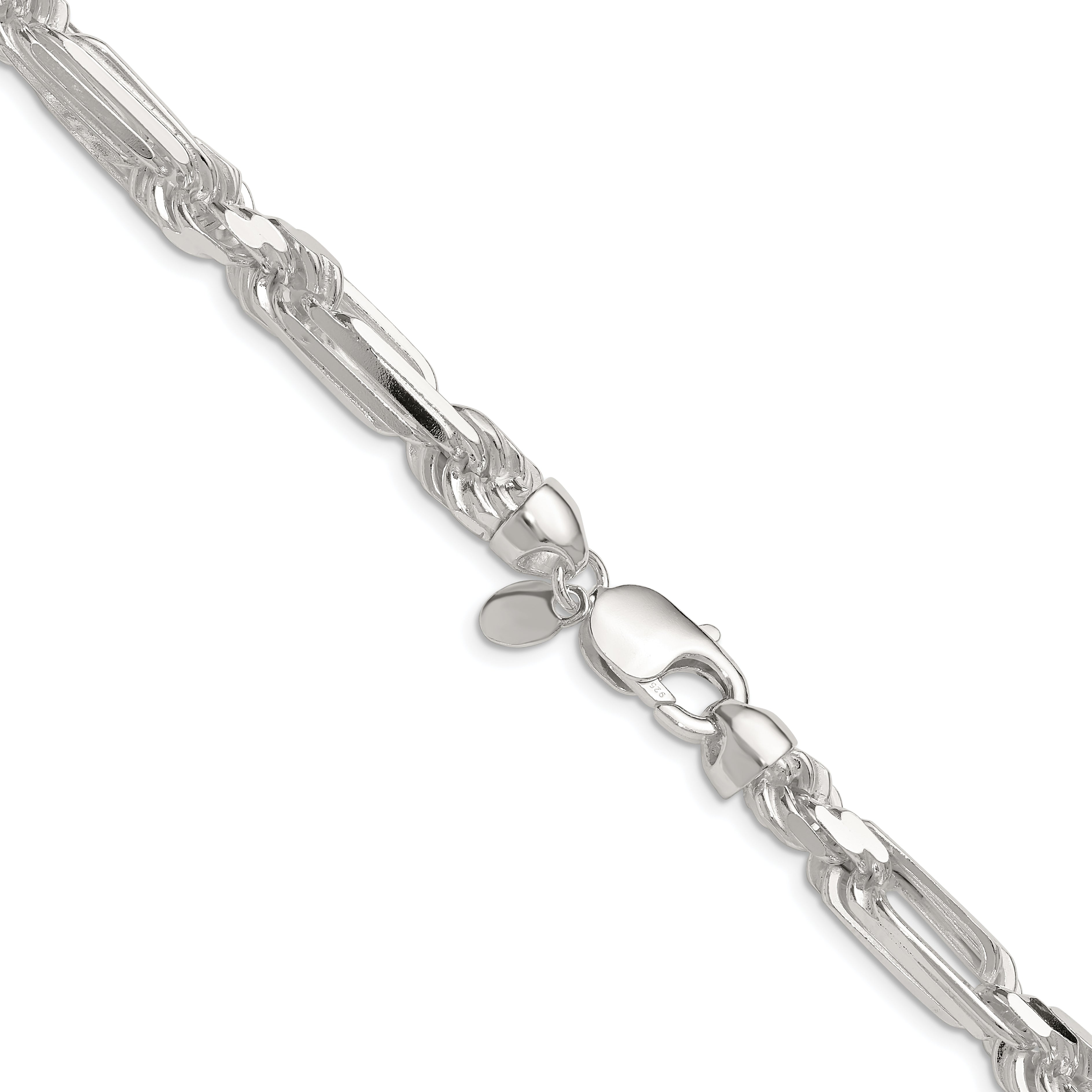 Sterling Silver 8mm D/C Figarope Chain