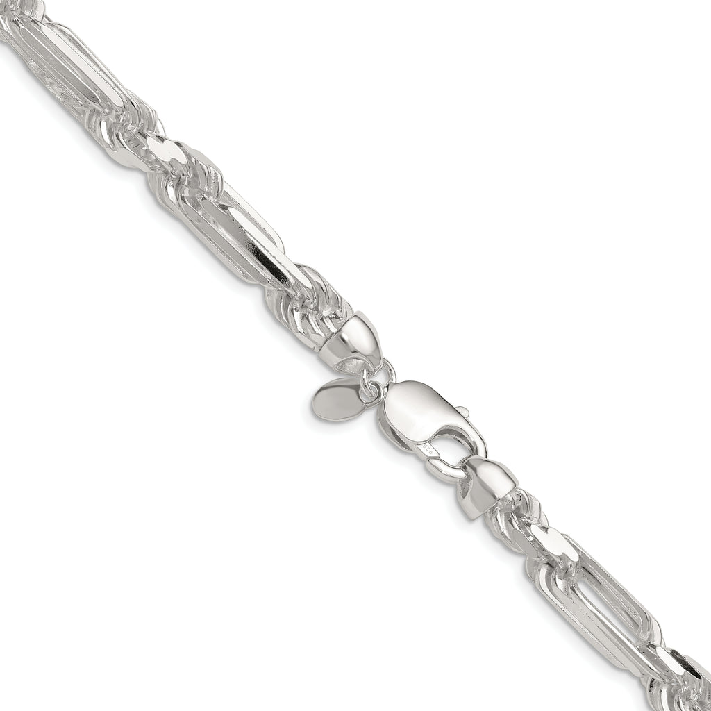 Sterling Silver 8mm D/C Figarope Chain