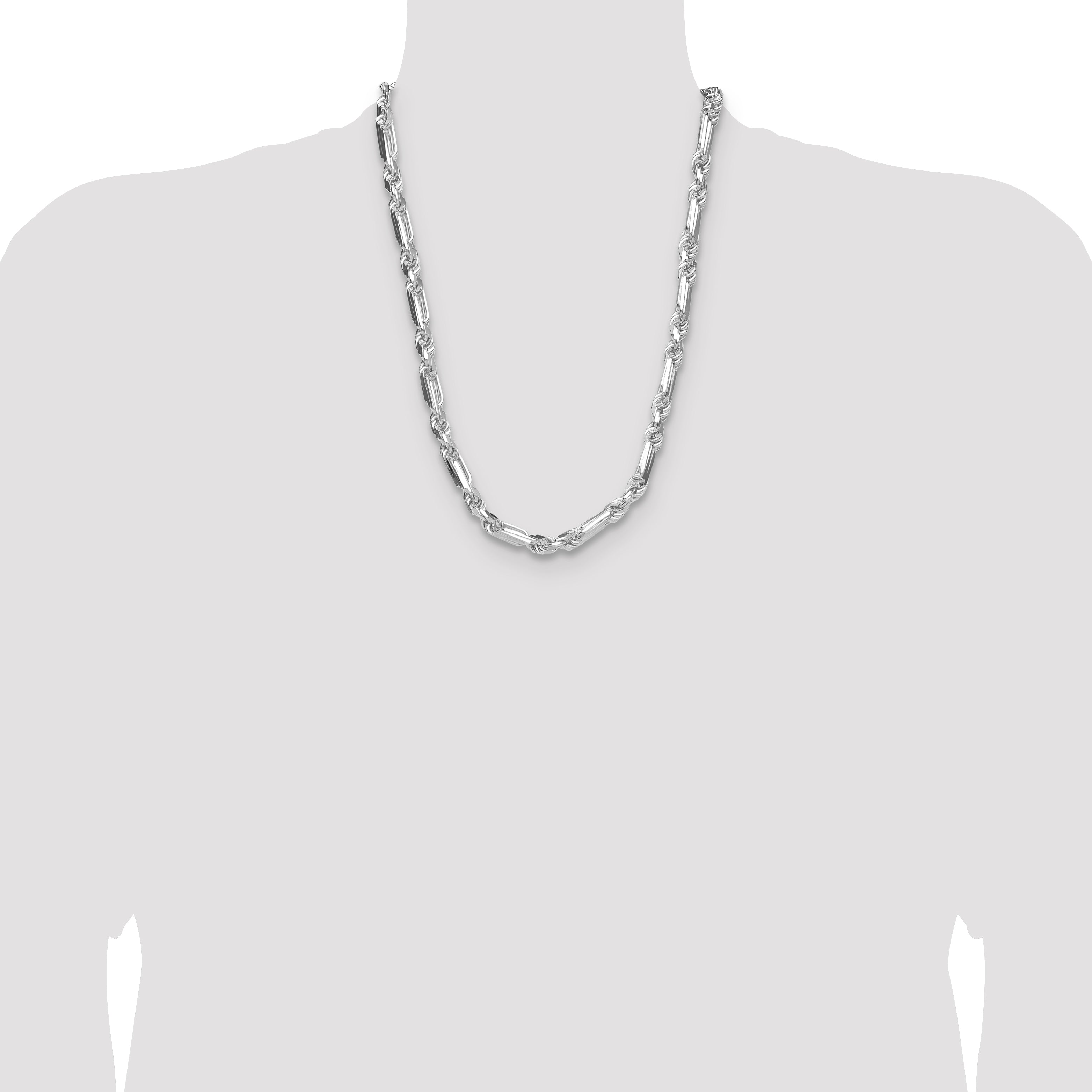 Sterling Silver 8mm D/C Figarope Chain