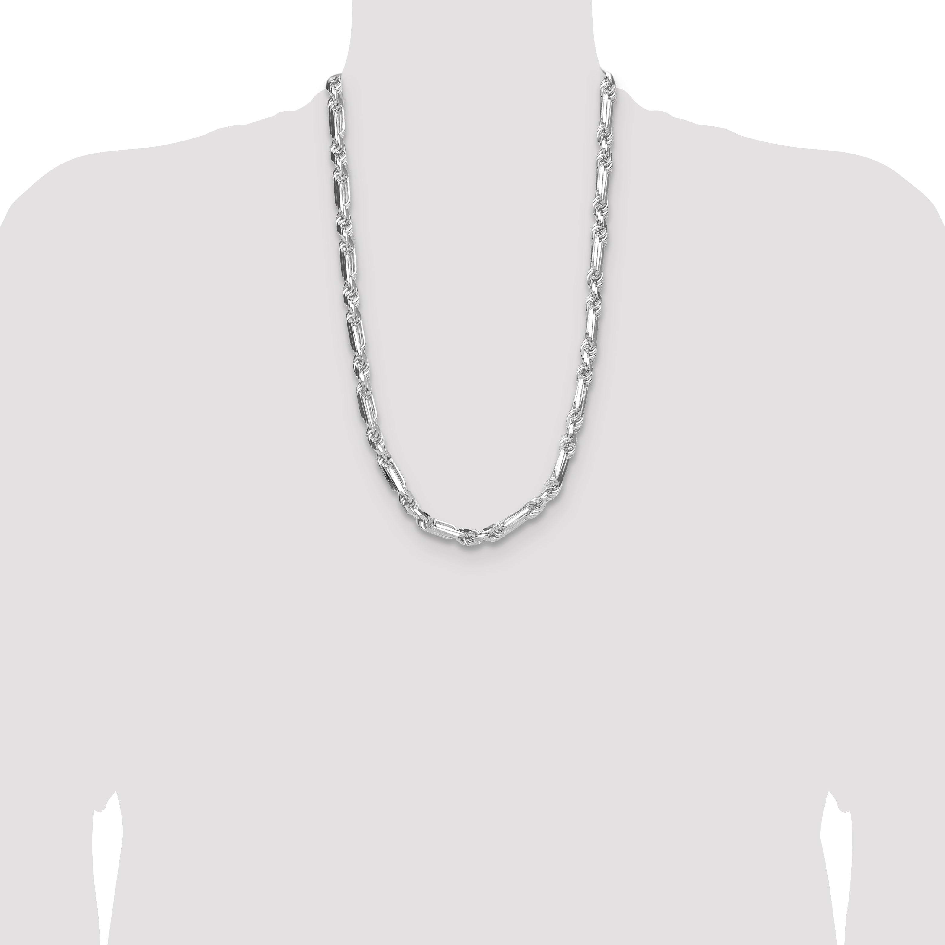 Sterling Silver 8mm D/C Figarope Chain