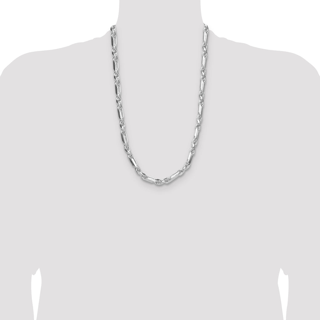 Sterling Silver 8mm D/C Figarope Chain