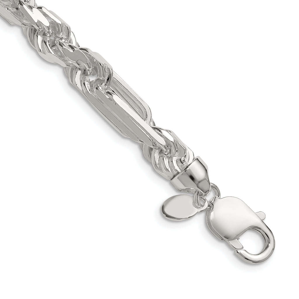 Sterling Silver 8mm D/C Figarope Chain
