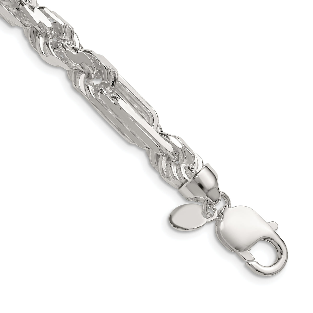 Sterling Silver 8mm D/C Figarope Chain