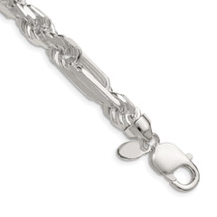 Sterling Silver 8mm D/C Figarope Chain