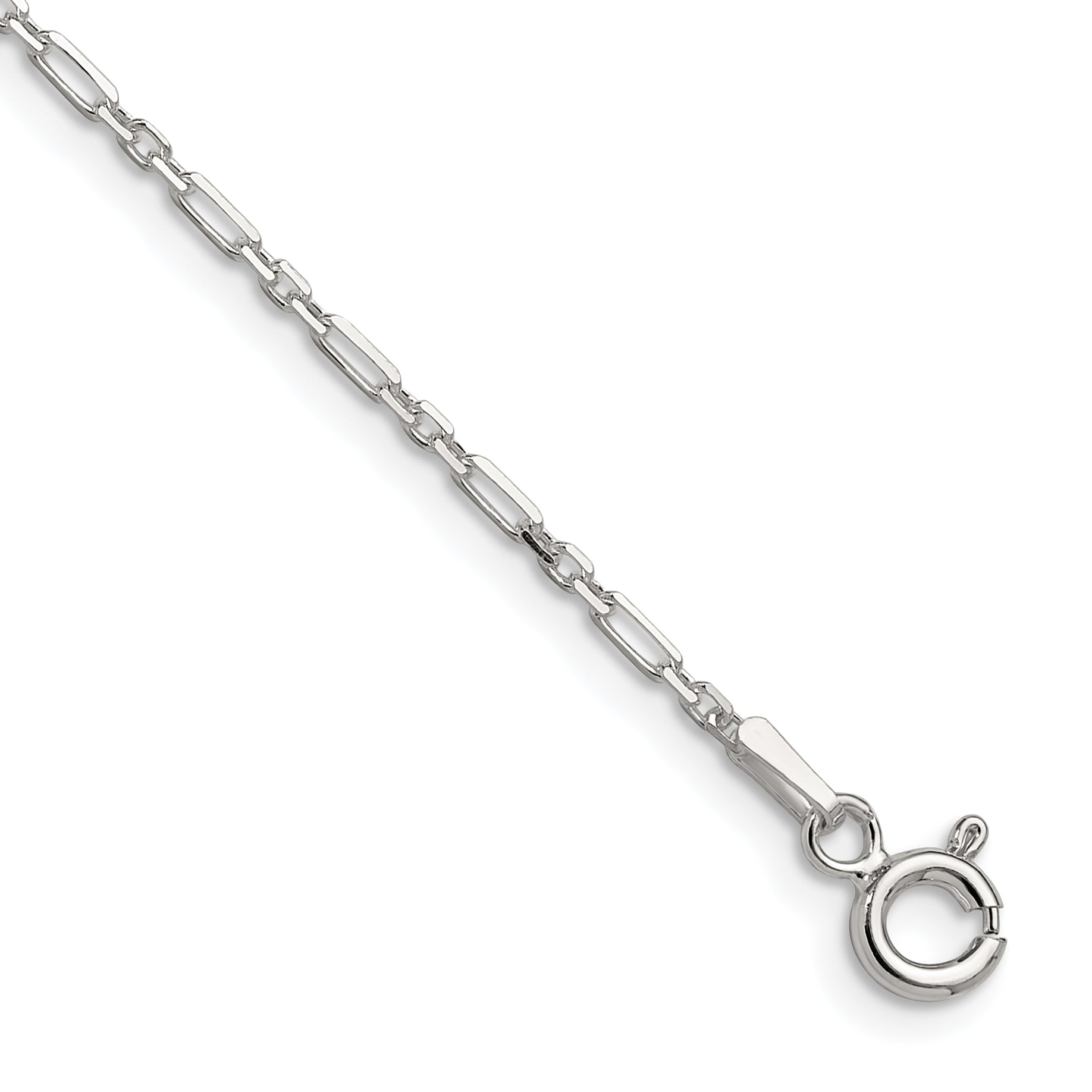 Sterling Silver D/C 1.75mm 3 Short Plus 1 Long Cable Link Chain Main image