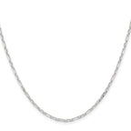 Sterling Silver D/C 2mm 3 Short Plus 1 Long Cable Link Chain