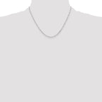 Sterling Silver D/C 2mm 3 Short Plus 1 Long Cable Link Chain