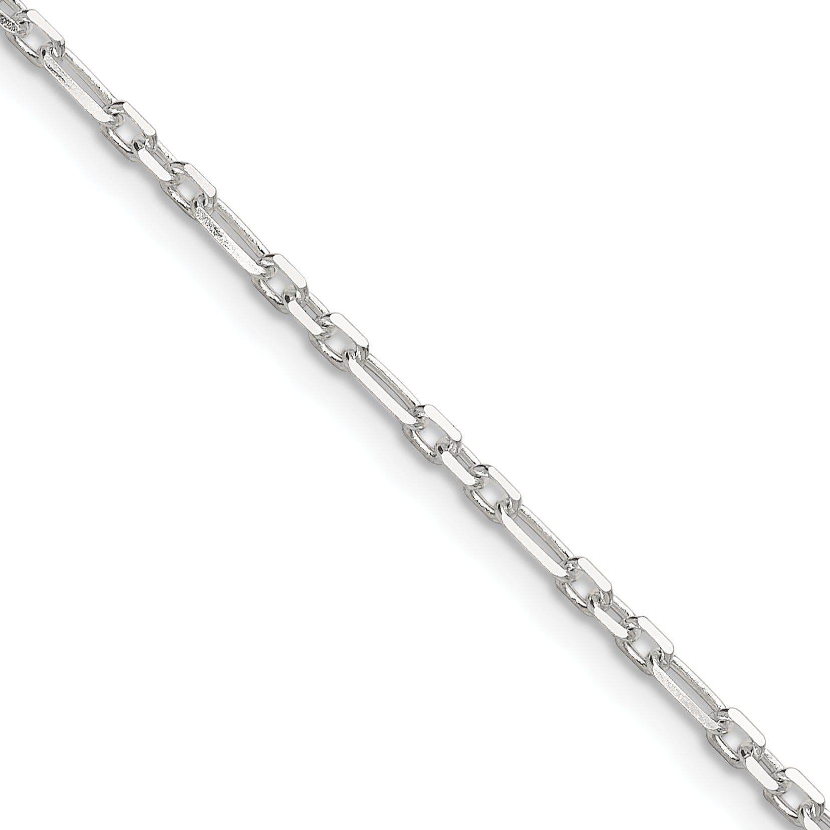 Sterling Silver D/C 2mm 3 Short Plus 1 Long Cable Link Chain Main image