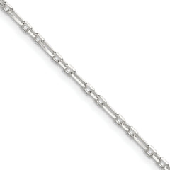 Sterling Silver D/C 2mm 3 Short Plus 1 Long Cable Link Chain