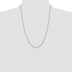 Sterling Silver D/C 3mm 3 Short Plus 1 Long Cable Link Chain
