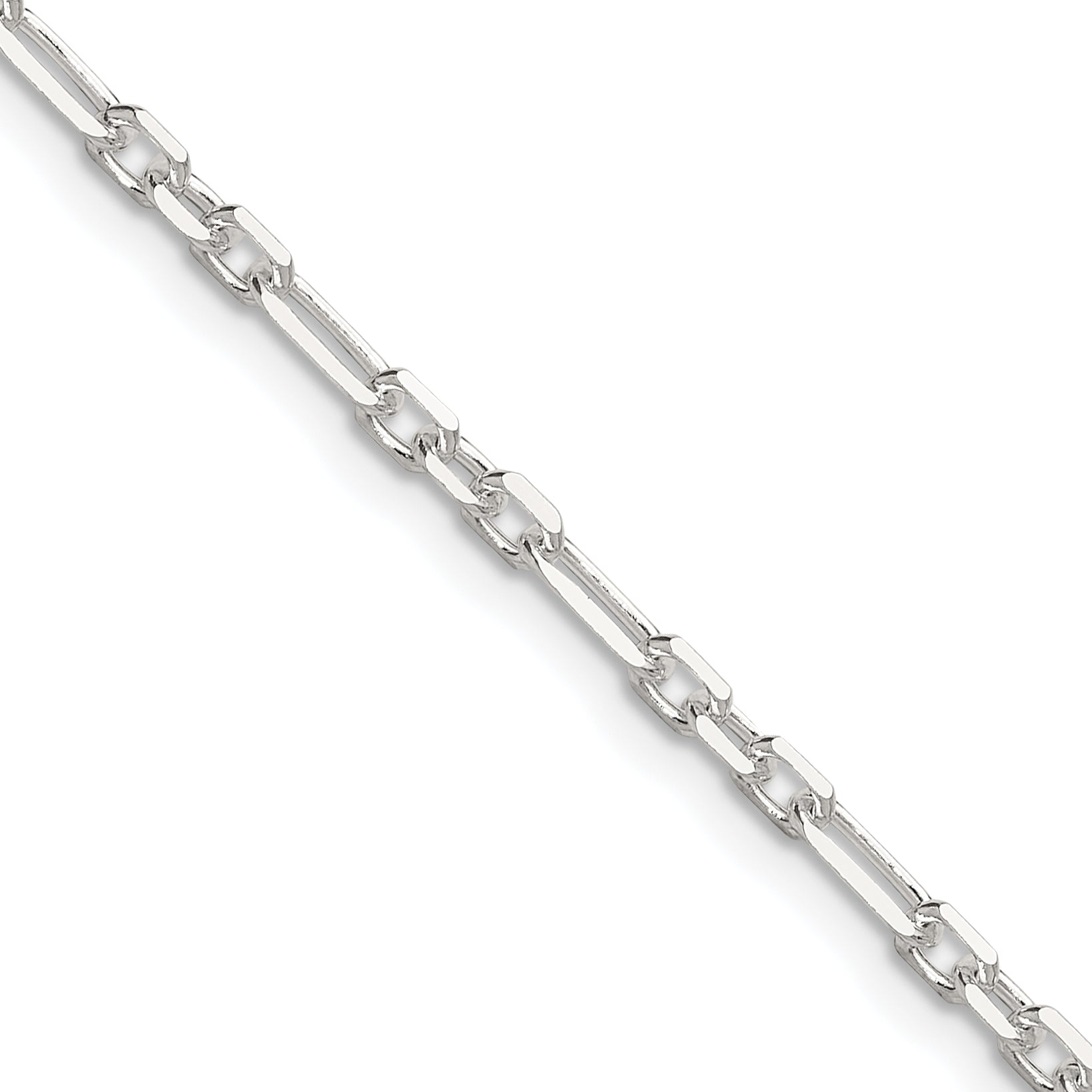 Sterling Silver D/C 3mm 3 Short Plus 1 Long Cable Link Chain Main image