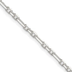 Sterling Silver D/C 3mm 3 Short Plus 1 Long Cable Link Chain