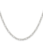 Sterling Silver D/C 4mm 3 Short Plus 1 Long Cable Link Chain