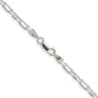 Sterling Silver Diamond-Cut 4mm 3 Short Plus 1 Long Cable Link Chain