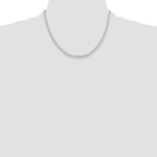 Sterling Silver Diamond-Cut 4mm 3 Short Plus 1 Long Cable Link Chain