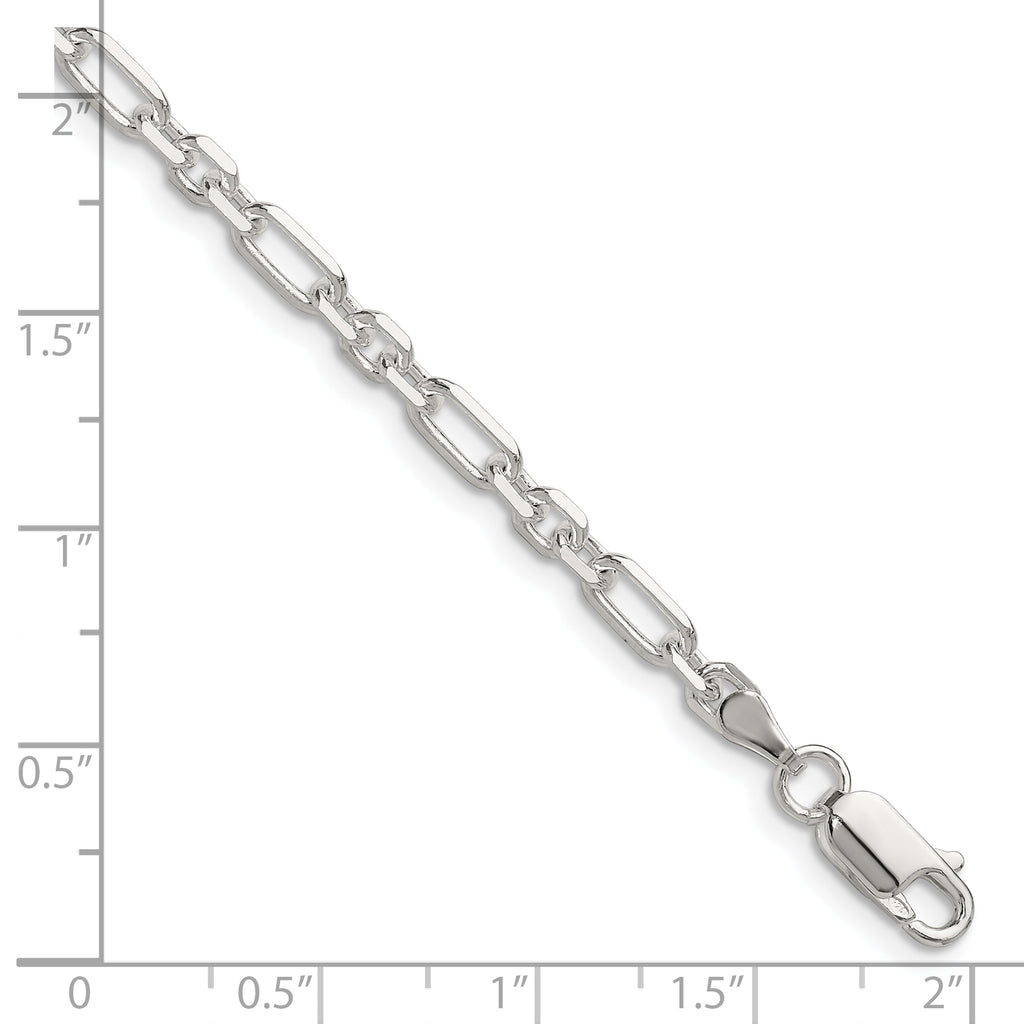 Sterling Silver Diamond-Cut Cable Chain Bracelet 4mm